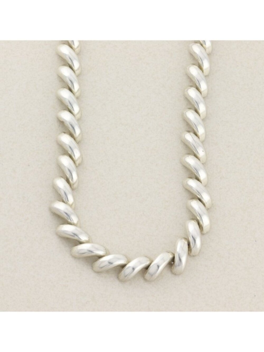 Sterling Silver Link Chain Choker Necklace 17 1/4" inch